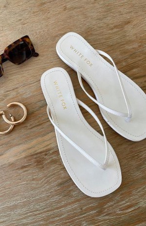 Beige White Fox Boutique Roma Thong Sandals | US_80392CRQB