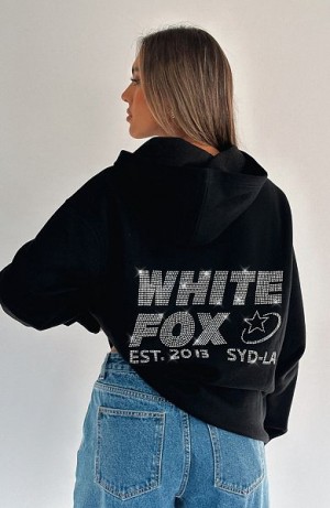 Black White Fox Boutique Always Shining Oversized Hoodie | US_29867IBMX