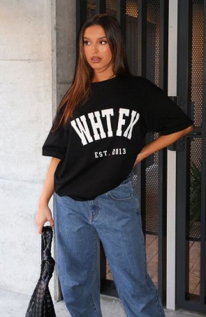 Black White Fox Boutique Give It Away Oversized T-shirt | US_03427ZOQV