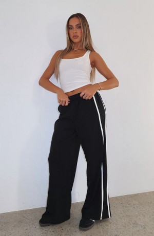 Black White Fox Boutique Good For You Track Pants | US_87910PYQB