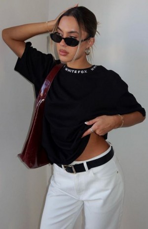 Black White Fox Boutique Just Be Free Oversized T-shirt | US_71643SXDW