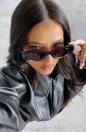 Black / Brown White Fox Boutique Hailey Sunglasses | US_72159UFGL