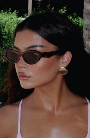 Black / Brown White Fox Boutique Hamptons Sunglasses | US_84716JHBZ