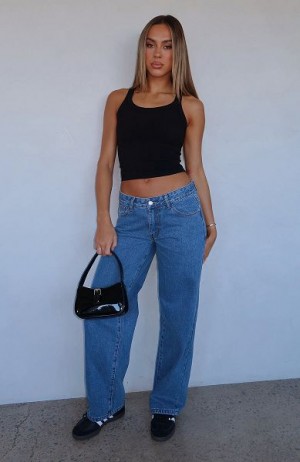 Blue White Fox Boutique Bring The Style Low Rise Wide Leg Jeans | US_58297WHJM