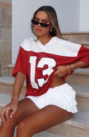 Burgundy White Fox Boutique Don't Like To Lose Oversized Jersey | US_23910EPBQ