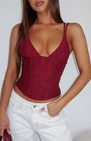 Burgundy White Fox Boutique There's No Other Tank Top | US_82759WLVB