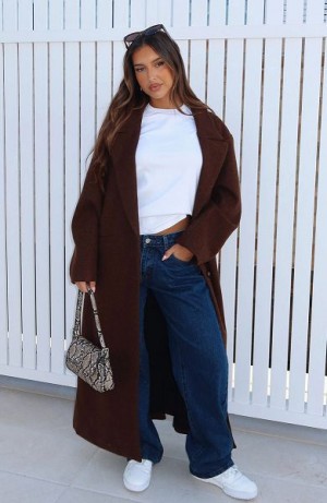 Chocolate White Fox Boutique Smart Casual Oversized Jackets | US_91574TENI