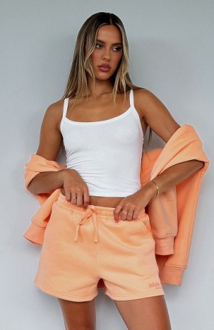 Coral White Fox Boutique Leisure Edition Lounge Shorts | US_63470ZQTW