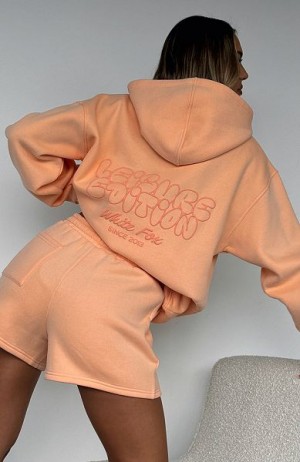 Coral White Fox Boutique Leisure Edition Oversized Hoodie | US_48209IZEL