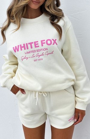 Cream White Fox Boutique Manifest It Oversized Sweaters | US_61520YIHW