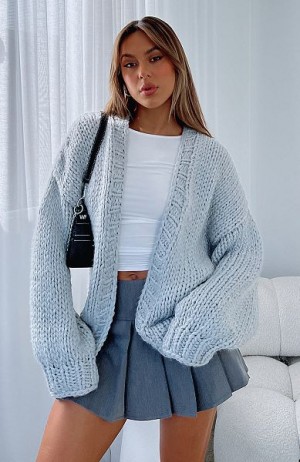 Grey White Fox Boutique A Little Too Much Knit Cardigan | US_38759XZFY