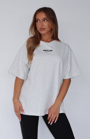 Grey White Fox Boutique All I've Got Oversized T-shirt | US_53619WPLB