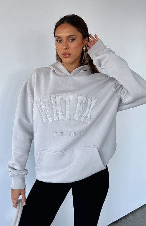 Grey White Fox Boutique Give It Away Oversized Hoodie | US_14892ACMI