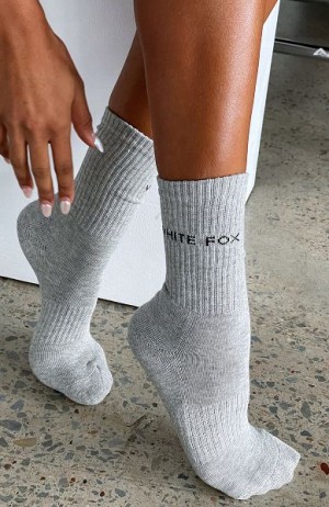 Grey White Fox Boutique Good To Go Socks | US_81034AVXO