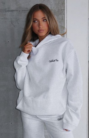 Grey White Fox Boutique Match Your Words Oversized Hoodie | US_16375FDJO