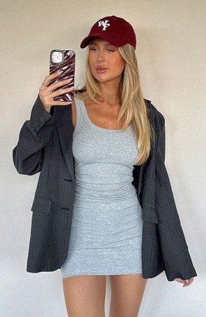 Grey White Fox Boutique Need You To Know Ribbed Mini Dress | US_39642DFJZ