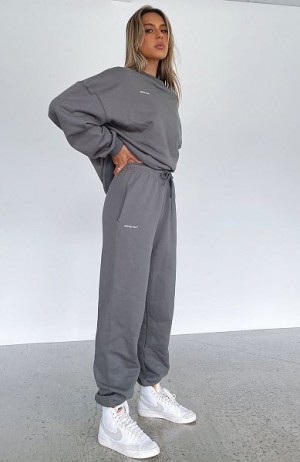 Grey White Fox Boutique Not An Issue Sweatpants | US_53189SNCH