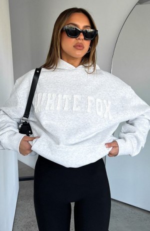 Grey White Fox Boutique Shout It Out Oversized Hoodie | US_50137USWX