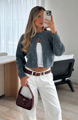 Grey White Fox Boutique Warm Whispers Knit Cardigan | US_68215SZEL