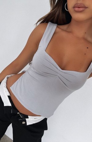 Grey White White Fox Boutique Taking Off Tops | US_12864QTYI