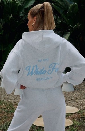 Grey / Blue White Fox Boutique Season 7 Oversized Hoodie | US_28473ACHL