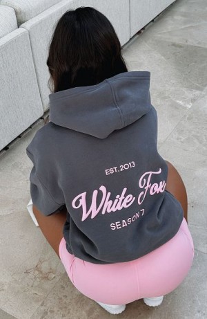 Grey / Pink White Fox Boutique Season 7 Oversized Hoodie | US_27105HJWA