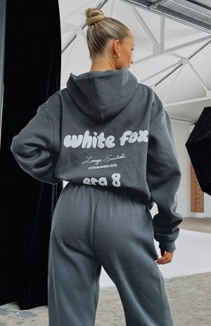 Khaki White Fox Boutique Era 8 Oversized Hoodie | US_81560PWON