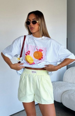 Lemon White Fox Boutique Nothing But Love Shorts | US_57849YJTH