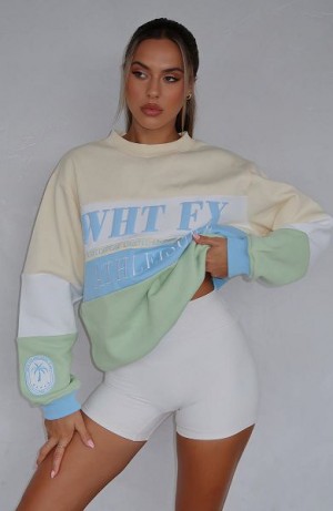 Lemon White Fox Boutique On The Grind Oversized Sweaters | US_68219GQPK