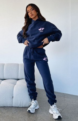 Navy White Fox Boutique The New Standard Sweatpants | US_79034BHFV