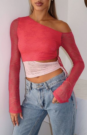 Pink White Fox Boutique Best Believe Long Sleeve Tops | US_18502OMRD