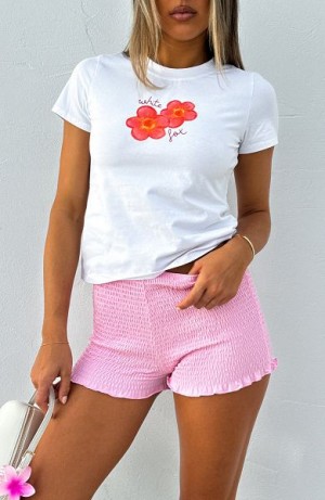 Pink White Fox Boutique Doesn't Feel Right Booty Shorts | US_65704UHDL