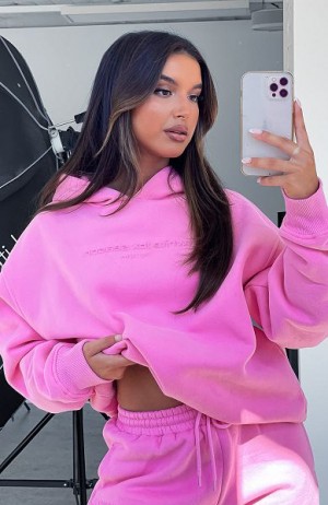 Pink White Fox Boutique Future Forward Oversized Hoodie | US_23706AXZC