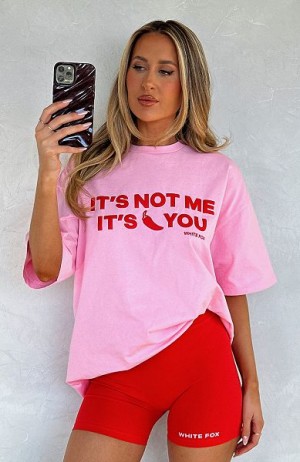 Pink White Fox Boutique It's Not Me It's You Oversized T-shirt | US_51690UNBQ