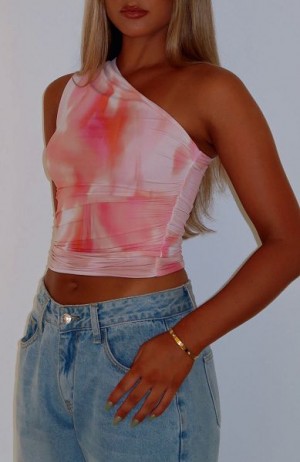 Pink White Fox Boutique Lack Of Love One Shoulder Tops | US_78435SGLD