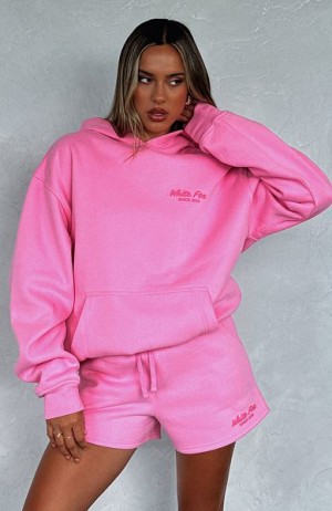 Pink White Fox Boutique Leisure Edition Oversized Hoodie | US_71408ZGNR