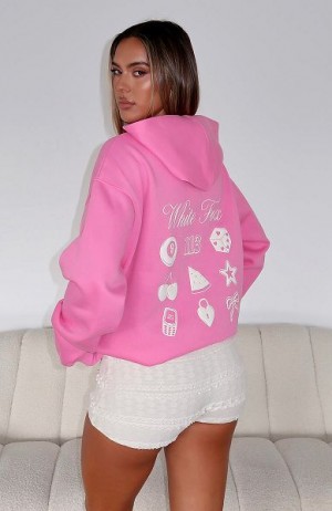 Pink White Fox Boutique Lucky Charms Oversized Hoodie | US_31948UHQT