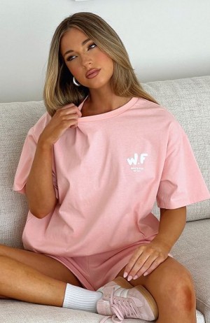 Pink White Fox Boutique The New Standard Oversized T-shirt | US_30284CLTP