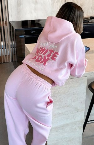 Pink White Fox Boutique With Love Always Oversized Hoodie | US_35768IJFT