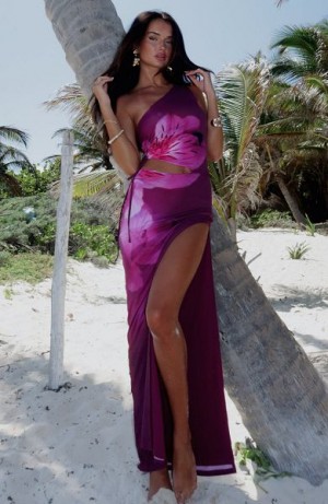 Pink / Burgundy White Fox Boutique All Inclusive Maxi Dress | US_15468EDYP