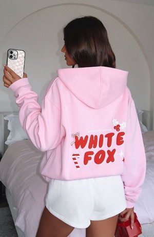 Pink / Red White Fox Boutique Favourite Time Of The Year Oversized Hoodie | US_35846VDFE