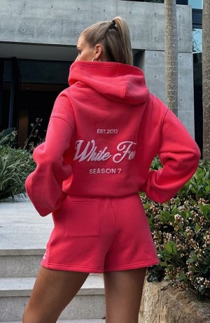 Pink / White White Fox Boutique Season 7 Oversized Hoodie | US_18736HAQF