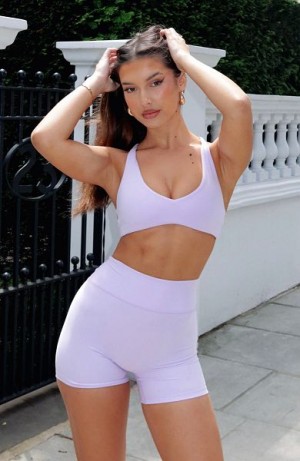 Purple White Fox Boutique Energize Me Sports Bra | US_30651FDVX