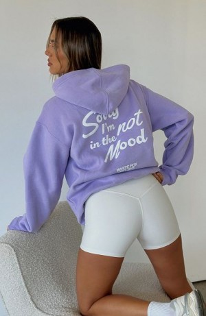 Purple White Fox Boutique Not In The Mood Oversized Hoodie | US_27589IPJF