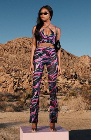 Purple / Pink White Fox Boutique Rhythm Of The Night Pants | US_20493HPNB