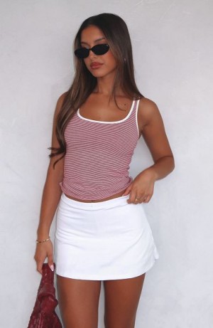 Red Stripes White Fox Boutique Just Like A Movie Tank Top | US_73925VMLN