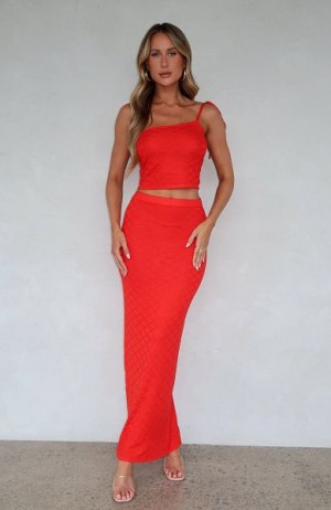 Red White Fox Boutique Carrying Your Love Maxi Skirts | US_05361OTKG