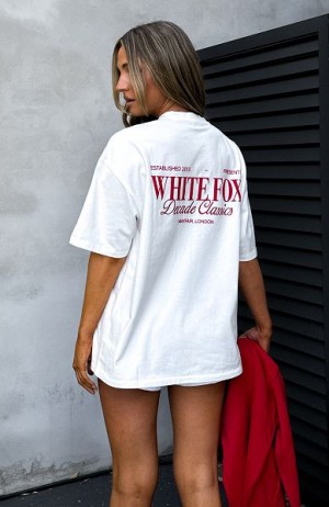 White White Fox Boutique Decade Classics Essential Oversized T-shirt | US_90764SCAY