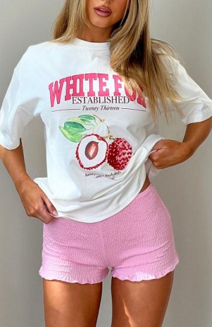 White White Fox Boutique Hand Picked Oversized T-shirt | US_25198ANSU