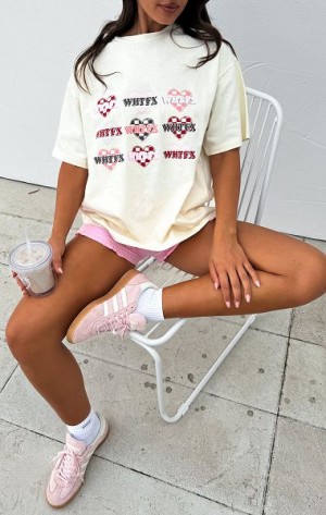 White White Fox Boutique She's Too Nice Oversized T-shirt | US_92617SLHW